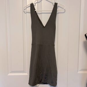 Peek-A-Boo Back Sexy Grey Bodycon Dress